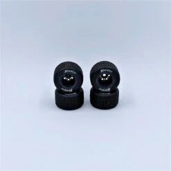 1RC Racing 1RC5539 FR/RR Tires & Black Wheels 1/18 Scale Late Model (4) 