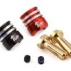 1UP Racing Heatsink Bullet Plug Grips W/4mm Bullets (Black/Red) 1UP190435