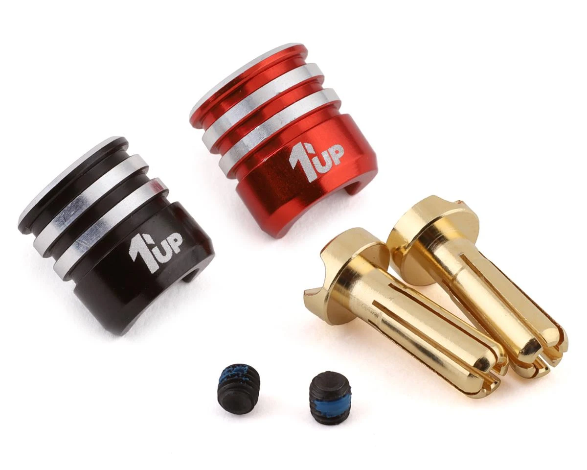 1UP Racing Heatsink Bullet Plug Grips W/4mm Bullets (Black/Red) 1UP190435 1 1UP Racing Heatsink Bullet Plug Grips W/4mm Bullets (Black/Red) 1UP190435