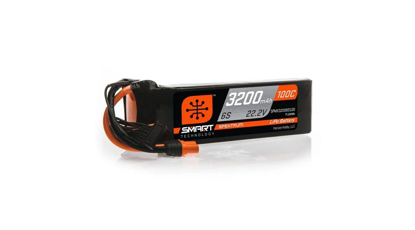 Spektrum 3200mAh 6S 22.2V 100C Smart LiPo Battery IC3 SPMX32006S100 2 Spektrum 3200mAh 6S 22.2V 100C Smart LiPo Battery IC3 SPMX32006S100 - Image 2