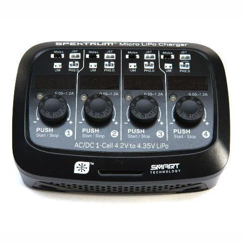 Spektrum S44 Micro 4 Port AC/DC 1S LiPo Charger 1 Spektrum S44 Micro 4 Port AC/DC 1S LiPo Charger