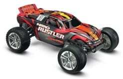 Traxxas 44096-3-SRED Nitro Rustler 1/10-Scale Nitro-Powered 2WD Stadium Truck Silver Red