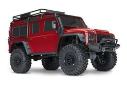Traxxas 82056-4-RED TRX-4 Scale And Trail Crawler With Land Rover Defender Body 4WD Electric Trail Truck With TQi Traxxas Link Ebled 2.4GHz Radio System
