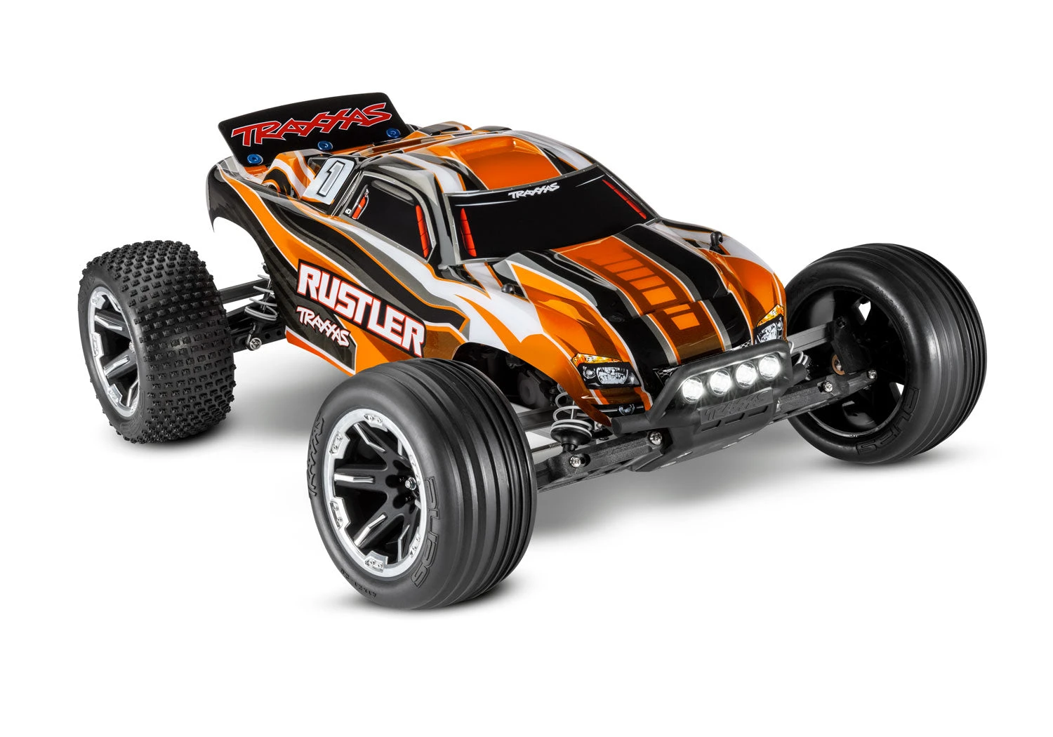 Traxxas Rustler 1/10 Scale Monster Truck 2WD With XL-5 ESC Led Lights Battery And Charger 37054-61 5 Traxxas Rustler 1/10 Scale Monster Truck 2WD With XL-5 ESC Led Lights Battery And Charger 37054-61 - Image 5
