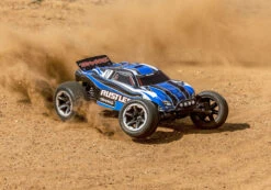 Traxxas Rustler 1/10 Scale Monster Truck 2WD With XL-5 ESC Led Lights Battery And Charger 37054-61 33 Traxxas Rustler 1/10 Scale Monster Truck 2WD With XL-5 ESC Led Lights Battery And Charger 37054-61 -Remote Control Car Store 37054 61 Rustler BLU Action right 7236 RGB Web