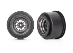Traxxas 9473A Wheels, Weld Satin Black Chrome (Rear) (2)