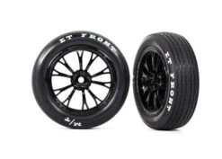 Traxxas 9474 Tires & Wheels, Assembled, Glued (Weld Gloss Black Wheels, Tires, Foam Inserts) (Front) (2)