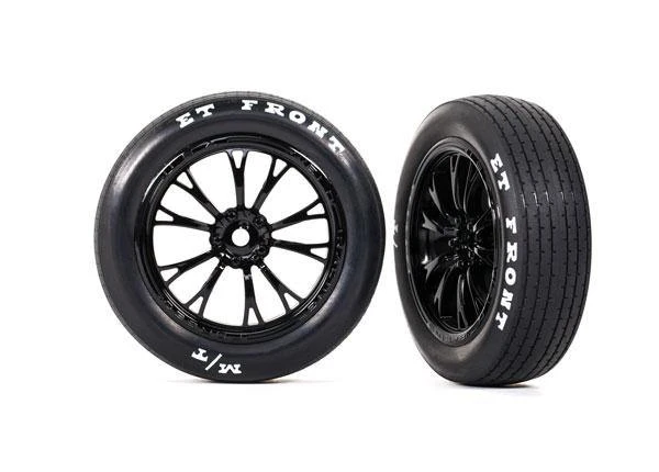Traxxas 9474 Tires & Wheels, Assembled, Glued (Weld Gloss Black Wheels, Tires, Foam Inserts) (Front) (2) 1 Traxxas 9474 Tires & Wheels, Assembled, Glued (Weld Gloss Black Wheels, Tires, Foam Inserts) (Front) (2)