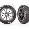 Traxxas 9474A Tires & Wheels, Assembled, Glued (Weld Satin Black Chrome Wheels, Tires, Foam Inserts) (Front) (2)