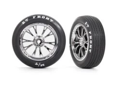 Traxxas 9474R Tires & Wheels, Assembled, Glued (Weld Chrome Wheels, Tires, Foam Inserts) (Front) (2)