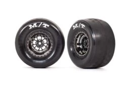 Traxxas 9475X Tires & Wheels, Assembled, Glued (Weld Black Chrome Wheels, Tires, Foam Inserts) (Rear) (2)