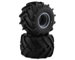 JConcepts Fling Kings Pre-Mounted Monster Truck Tires (Silver) (2) (Yellow) JCO3084-4099