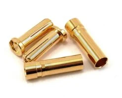 ProTek RC 5.0mm "Super Bullet" Solid Gold Connectors (2 Male/2 Female) PTK-5024