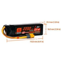 Spektrum 2200mAh 4S 14.8V Smart G2 LiPo 30C IC3 SPMX224S30