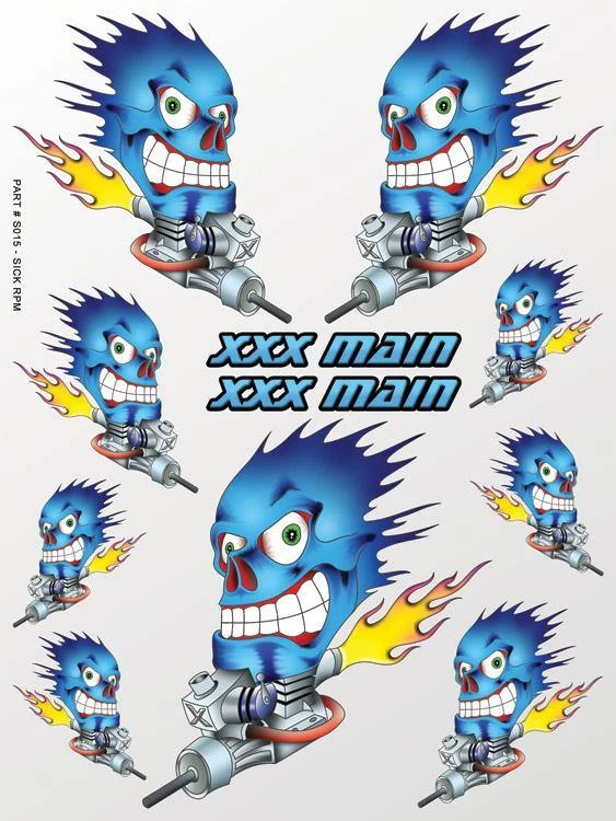 XXX Main Racing Sick RPM Sticker Sheet XXXS015 1 XXX Main Racing Sick RPM Sticker Sheet XXXS015