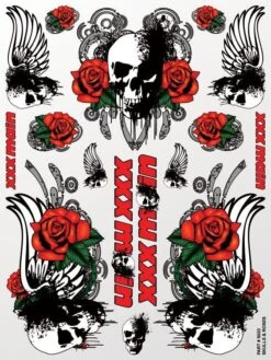 XXX Main Skulls & Roses Sticker Sheet XXXS033